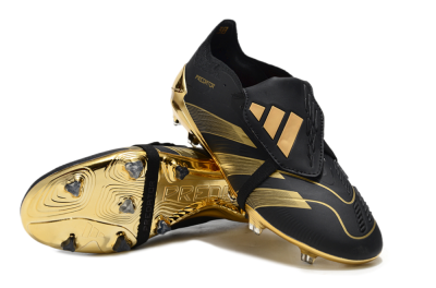 Adidas Predator 25 Elite Foldover Tongue FG Football Boots - Black/Gold