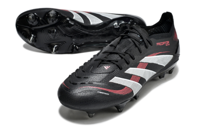 Adidas Predator 25 Elite SG Football Boots - Black/White/Red