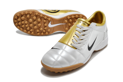 Nike Total 90 II TF Football Shoes - Silver/Black/Gold
