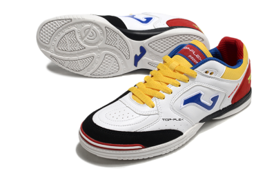 Joma Top Flex IC Football Shoes - White/Yellow/Red