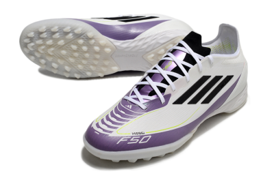 Adidas x Messi F50 Pro TF Football Shoes - White/Purple/Black