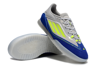 Messi x Adidas F50 Elite IC Football Shoes - Grey//Yellow/Blue