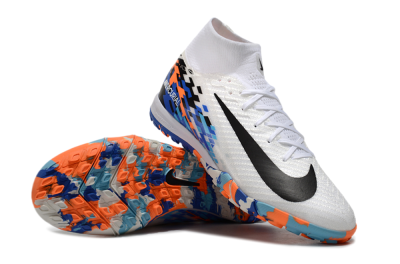 Nike Air Zoom Mercurial Superfly 10 Elite TF Football Shoes - White/Blue/Orange