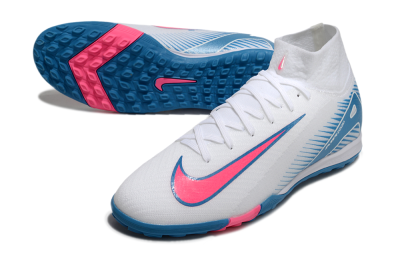 Nike Air Zoom Mercurial Superfly 10 Elite TF Football Shoes - White/Pink/Blue