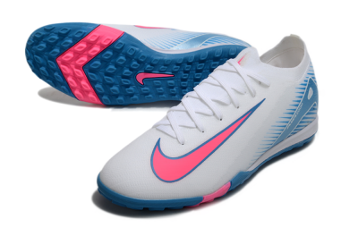 Nike Air Zoom Mercurial Vapor 16 Elite TF Football Shoes - White/Pink/Blue