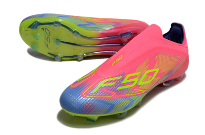 Adidas F50 Elite Laceless FG Football Boots - Pink/Blue/Yellow
