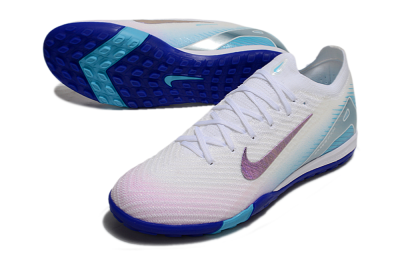 Nike Air Zoom Mercurial Vapor 16 Elite TF Football Shoes - White/Purple/Blue