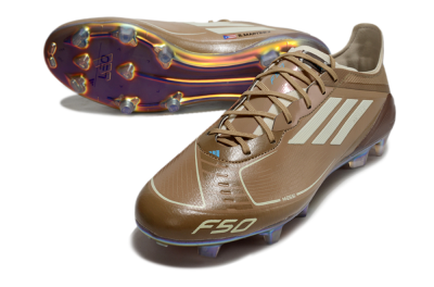 Messi x Adidas F50 Elite FG Football Boots - Brown/White/Blue