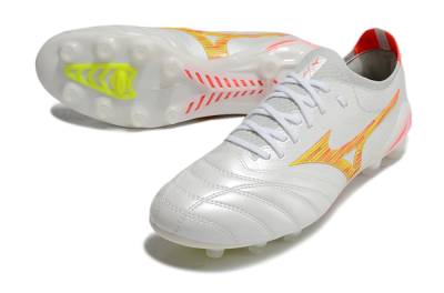 Mizuno Morelia Neo 4 FG Football Boots - White/Red/Yellow