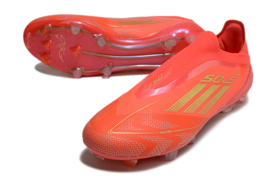 Adidas F50 Elite Laceless FG Football Boots - Red/Gold