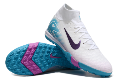 Nike Air Zoom Mercurial Superfly 10 Elite TF Football Shoes - White/Purple/Blue