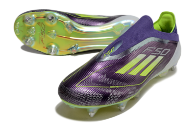 Adidas F50 Elite Laceless SG Football Boots - Purple/Yellow/White