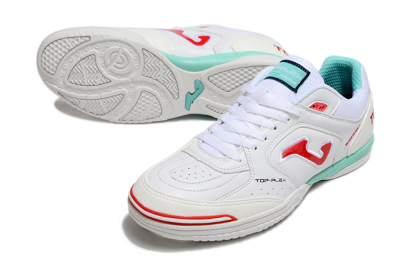 Joma Top Flex IC Football Shoes - White/Red/Jade