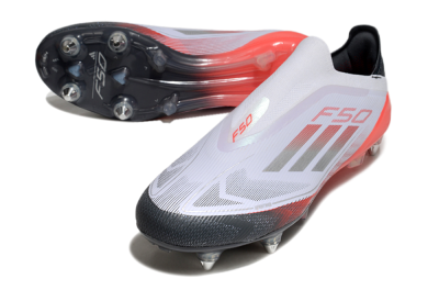 Adidas F50 Elite Laceless SG Football Boots - White/Silver/Red/Black