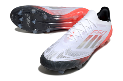 Adidas F50 Elite FG Football Boots - White/Silver/Red/Black