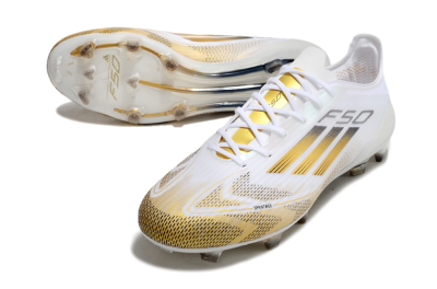 Adidas F50 Elite FG Football Boots - White/Gold/Black