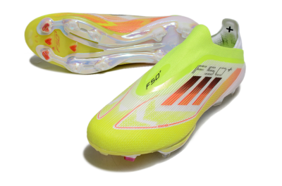 Adidas F50+ Elite Lightstrike Laceless FG Football Boots - Yellow/White/Black