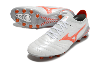 Mizuno Morelia Neo 4 Bate FG Football Boots - White/Red/Grey