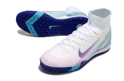 Nike Air Zoom Mercurial Superfly 10 Elite TF Football Shoes - White/Purple/Blue