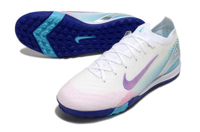 Nike Air Zoom Mercurial Vapor 16 Elite TF Football Shoes - White/Purple/Silver/Jade