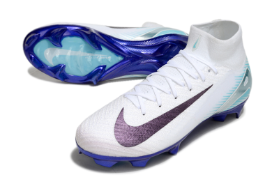Nike Air Zoom Mercurial Superfly 10 Elite FG Football Boots - White/Purple/Blue
