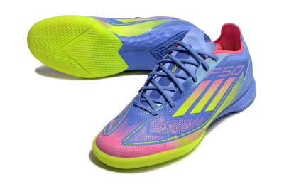 Adidas F50 Pro IC Football Shoes - Blue/Yellow/Pink