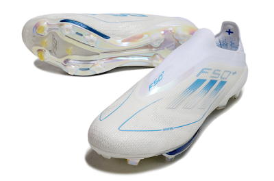 Adidas F50+ Elite Lightstrike Pro FG Football Boots - Beige/White/Blue
