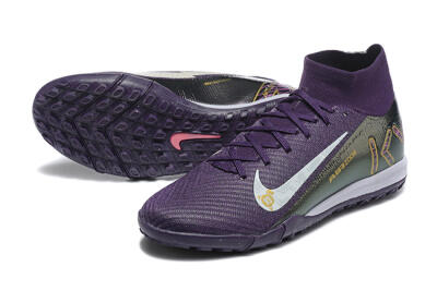 Nike Air Zoom Mercurial Superfly 10 Elite TF Football Shoes - Purple/White/Gold