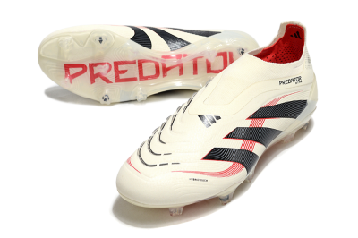 Adidas Predator Elite 25 Laceless FG Football Boots - Beige/Black/Red