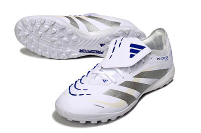 Adidas Predator Elite Foldover Tongue TF Football Shoes - White/Silver/Blue