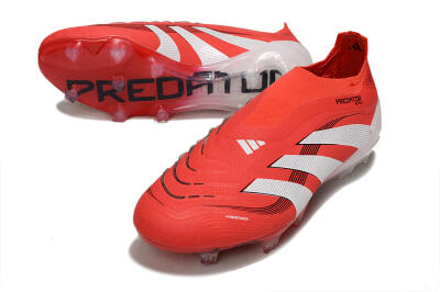 Adidas Predator 25 Elite Laceless FG Football Boots - Red/White/Black
