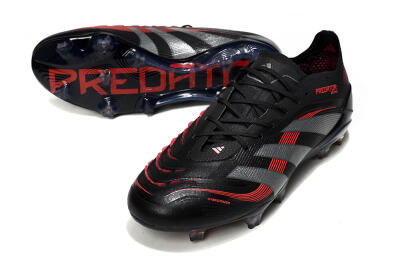 Adidas Predator 25 Elite FG Football Boots - Black/Grey/Red