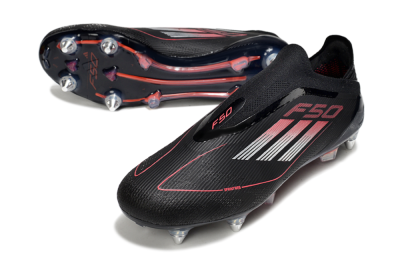 Adidas F50 Elite Laceless SG Football Boots - Black/Silver/Red