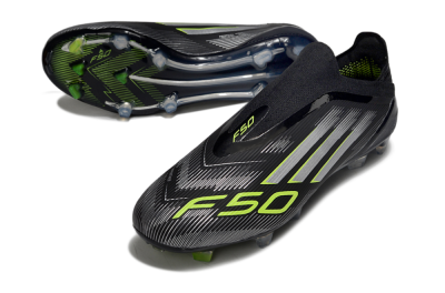 Adidas F50 Elite Laceless FG Football Boots - Black/Silver/Yellow