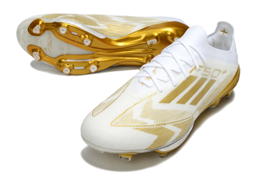 Adidas F50+ Elite Lightstrike Pro FG Football Boots - White/Gold