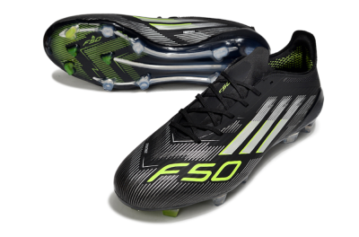 Adidas F50 Elite FG Football Boots - Black/Silver/Yellow