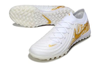 Nike Phantom GX 2 Elite TF Football Shoes - White/Gold