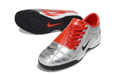 Nike Total 90 II TF Football Shoes - Silver/Black/Red
