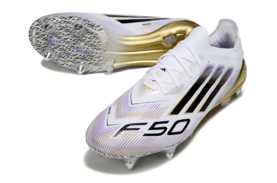 Adidas F50 Elite SG Football Boots - White/Purple/Gold