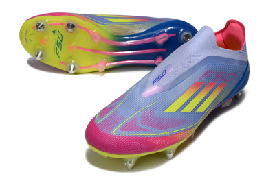 Adidas F50 Elite Laceless SG Football Boots - Blue/Yellow/Pink