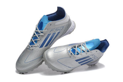 Adidas F50 Pro TF Football Shoes - Silver/Blue/White