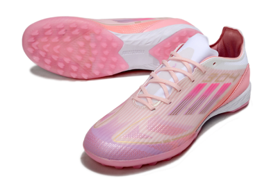 Adidas F50 Pro TF Football Shoes - Pink/Gold/White