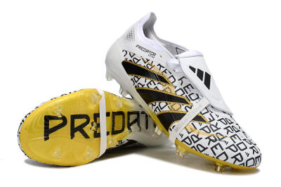 Adidas Predator 25 Elite Foldover Tongue FG Football Boots - White/Gold/Black