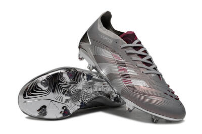 Adidas Predator 25 Elite FG Football Boots - Grey/Silver/Red