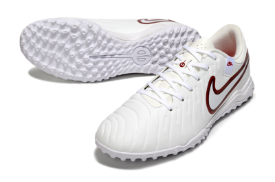 Nike Tiempo Legend 10 Academy TF Football Shoes - White/Red