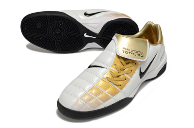 Nike Air Zoom Total 90 III IC Football Shoes - White/Gold/Black