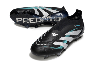 Adidas Predator 25 Elite Laceless FG Football Boots - Black/White/Jade