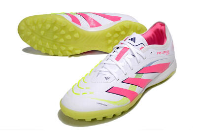 Adidas Predator 25 Elite TF Football Shoes - White/Pink/Yellow