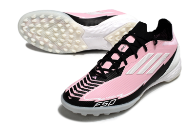 Messi x Adidas F50 Pro TF Football Shoes - Pink/White/Black