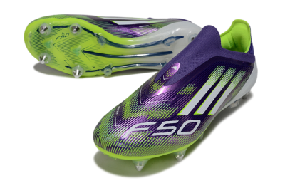 Adidas F50 Elite Laceless SG Football Boots - Purple/White/Yellow